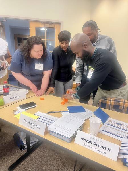 NLDP cohort members participate in a team-building exercise.
